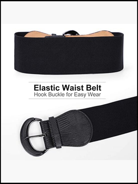 Stretchy Wide Waist Belt for Dresses Ladies Vintage Elastic Belts 3 Pack main image 2